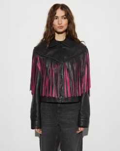 STIEGLITZ Janez Leather Fringe Jacket | Black^DAMES Jacks