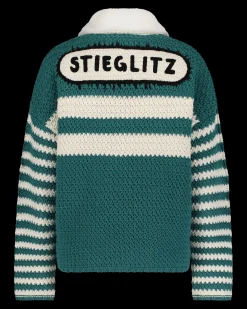 STIEGLITZ Kayden Crochet Jacket | Green^DAMES Jacks|Knitwear