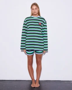 STIEGLITZ Leah Wide Skate Longsleeve | Blue^DAMES Longsleeves, Blouses & Pullis