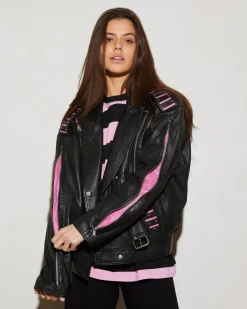 STIEGLITZ Leather Lola Biker Jacket | Black^DAMES Jacks
