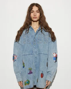 STIEGLITZ Luka Denim Blouse | Denim Blue^DAMES Jacks|Longsleeves, Blouses & Pullis