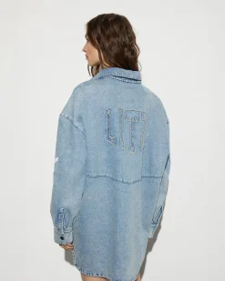 STIEGLITZ Luka Denim Blouse | Denim Blue^DAMES Jacks|Longsleeves, Blouses & Pullis