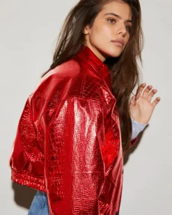 STIEGLITZ Snake Bomber Jacket | Red^DAMES Jacks